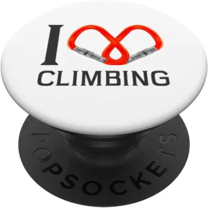 I Love Climbing Mountaineering Alpine Carabiner Climbing PopSockets Swappable PopGrip