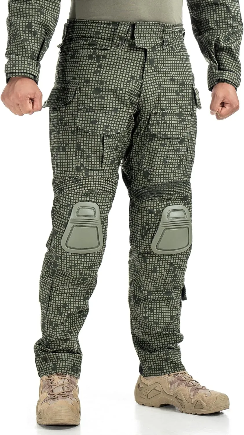 IDOGEAR SPORTS G3 Combat Pants for Men Tactical Military Pants with Knee Pads Multi Camo Trousers