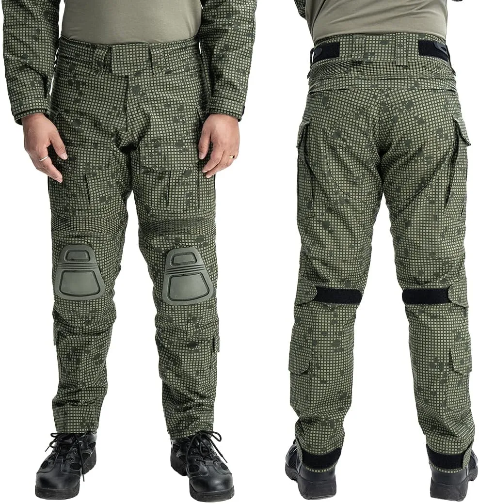 IDOGEAR SPORTS G3 Combat Pants for Men Tactical Military Pants with Knee Pads Multi Camo Trousers