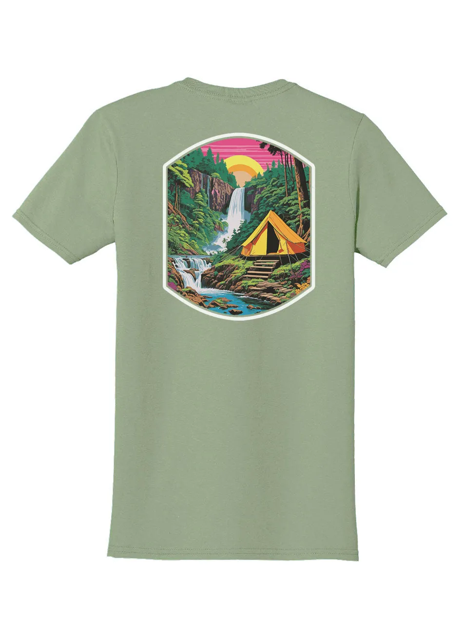 Jungle Camping Back Print with Pocket Print T-Shirt