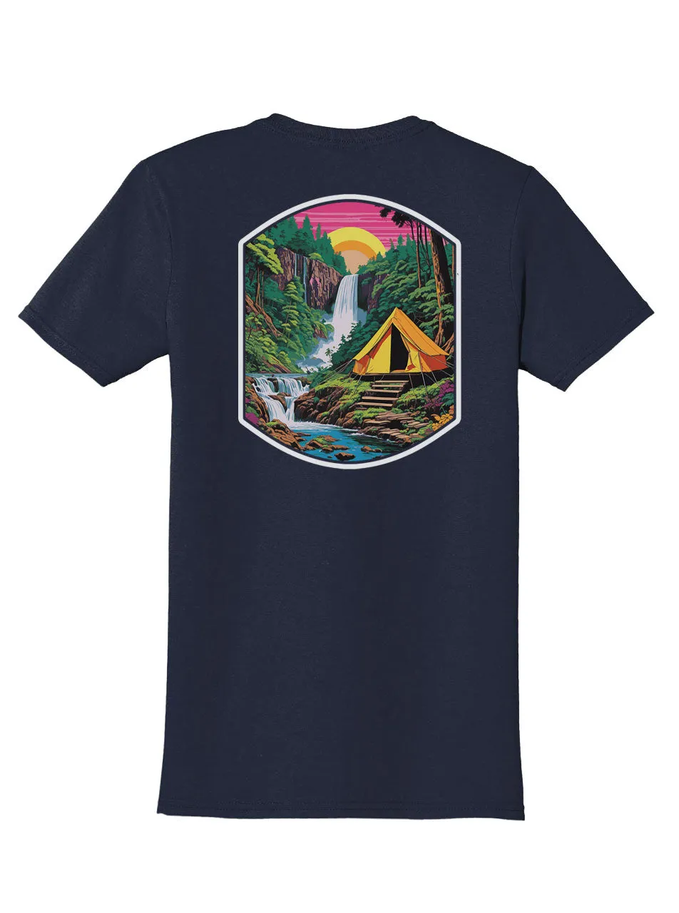 Jungle Camping Back Print with Pocket Print T-Shirt