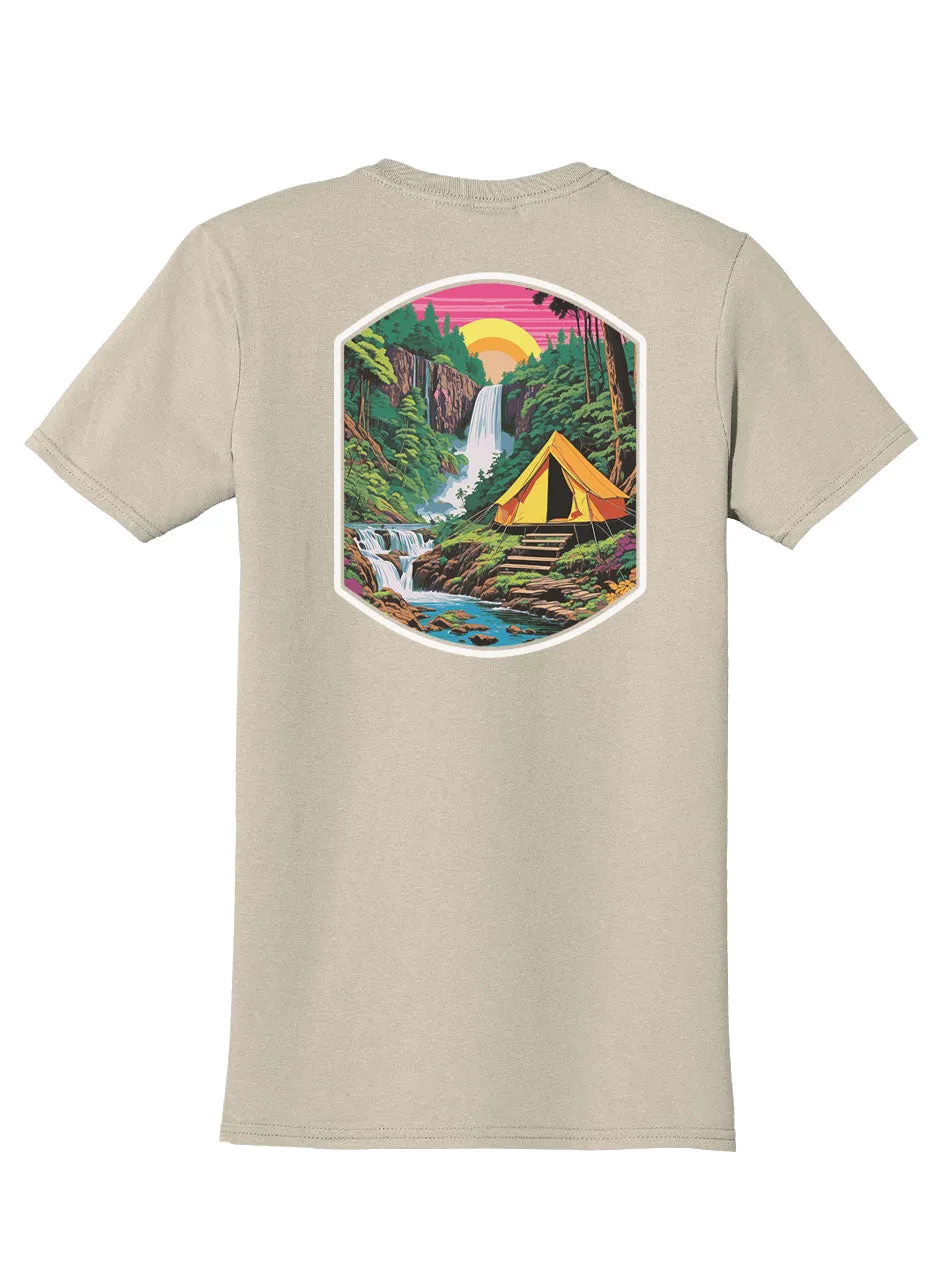 Jungle Camping Back Print with Pocket Print T-Shirt