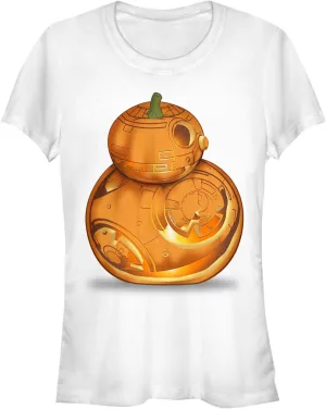 Junior's Star Wars The Force Awakens Halloween BB-8 Pumpkin T-Shirt