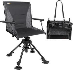 Kalkal Hunting Chair, Upgrade Capacity 400lbs Silent Hunting Blind Chair, 360° Swivel with 4 Adjustable Legs, Folding Hunting Seat for Turkey Hunting