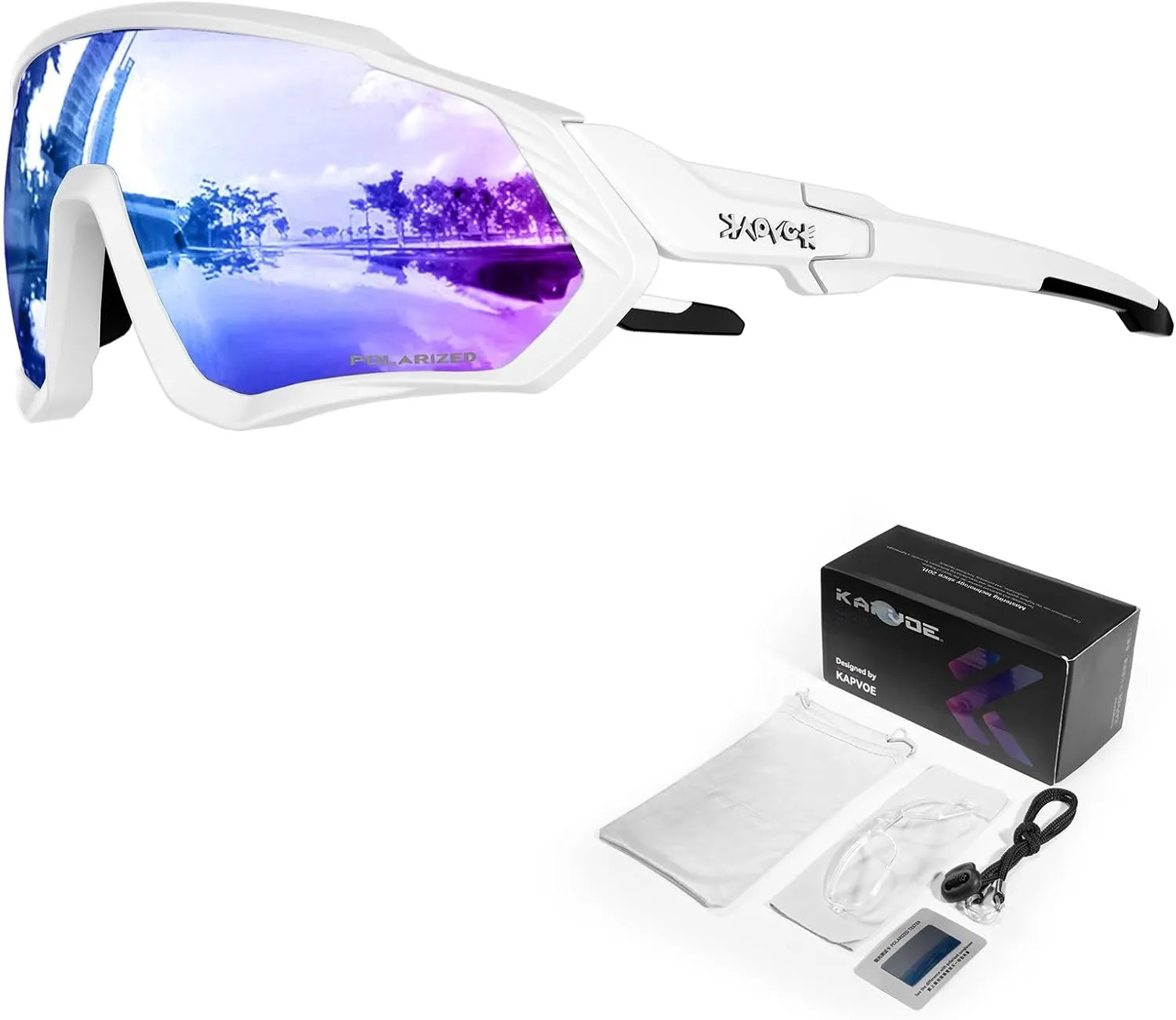 KAPVOE Cycling Glasses Men Women Polarized Sports Sunglasses With 1 Lens Or 5 Lenses MTB Mountain Bike Eyewear - K9408