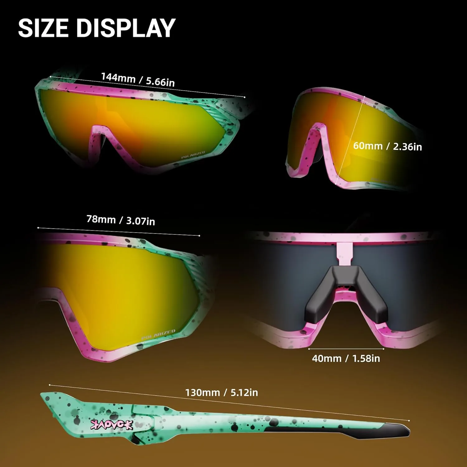 KAPVOE Cycling Glasses Men Women Polarized Sports Sunglasses With 1 Lens Or 5 Lenses MTB Mountain Bike Eyewear - K9408