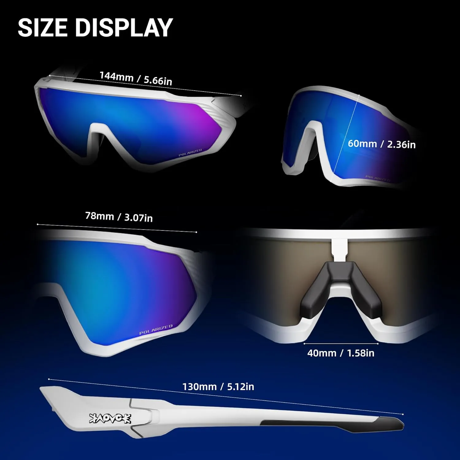 KAPVOE Cycling Glasses Men Women Polarized Sports Sunglasses With 1 Lens Or 5 Lenses MTB Mountain Bike Eyewear - K9408