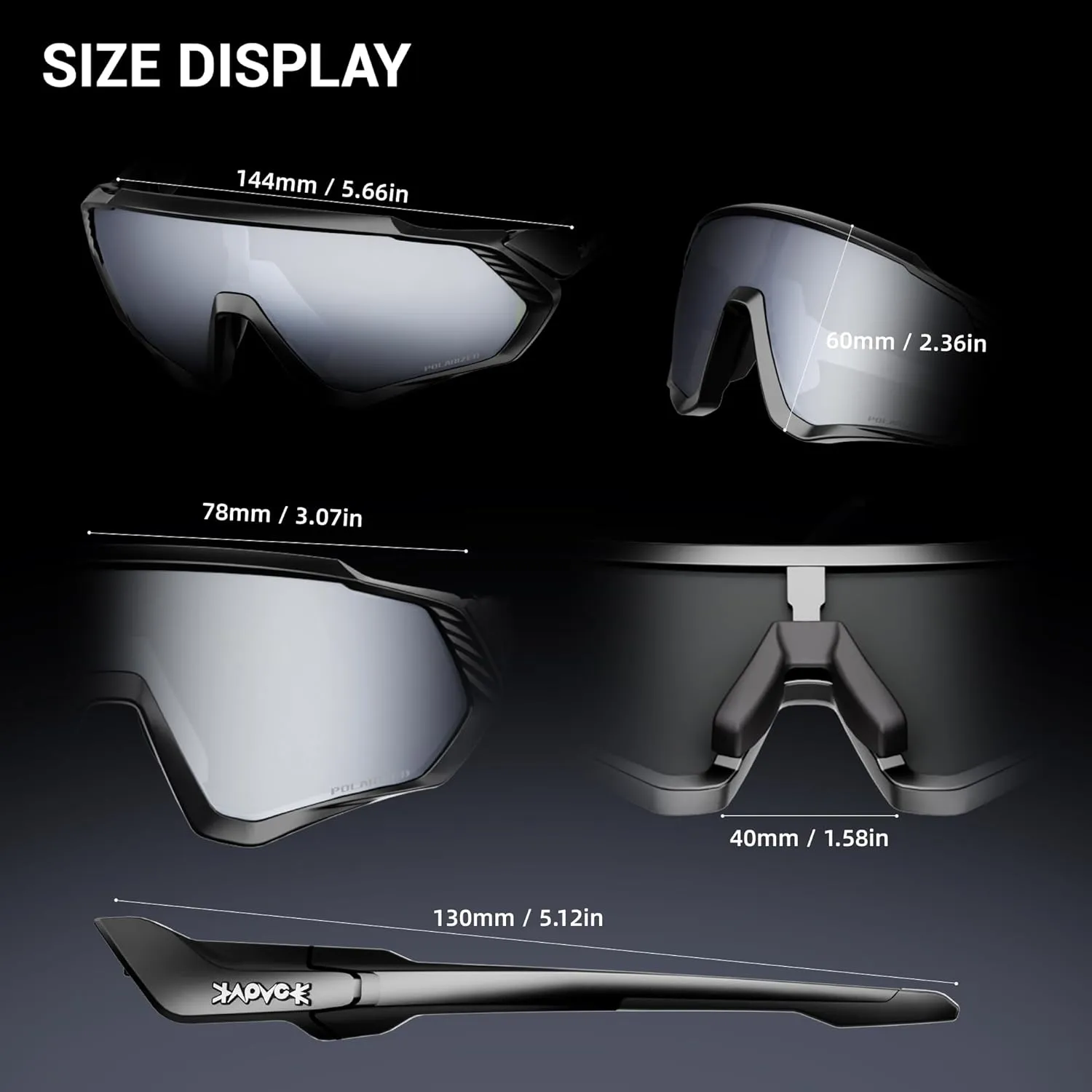 KAPVOE Cycling Glasses Men Women Polarized Sports Sunglasses With 1 Lens Or 5 Lenses MTB Mountain Bike Eyewear - K9408