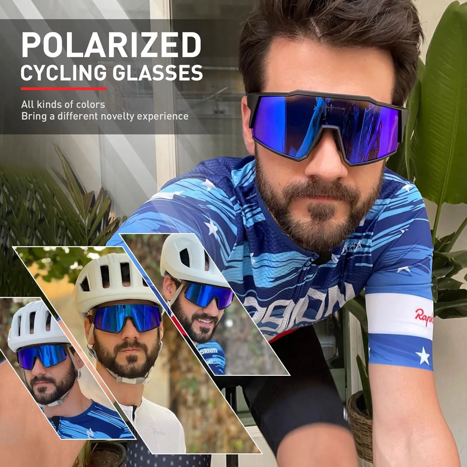 KAPVOE Polarized Glasses With 1 Lens Or 4 Lens UV Protection for Women Men Cycling Sunglasses Tr90 Frame Sports Bike K9022