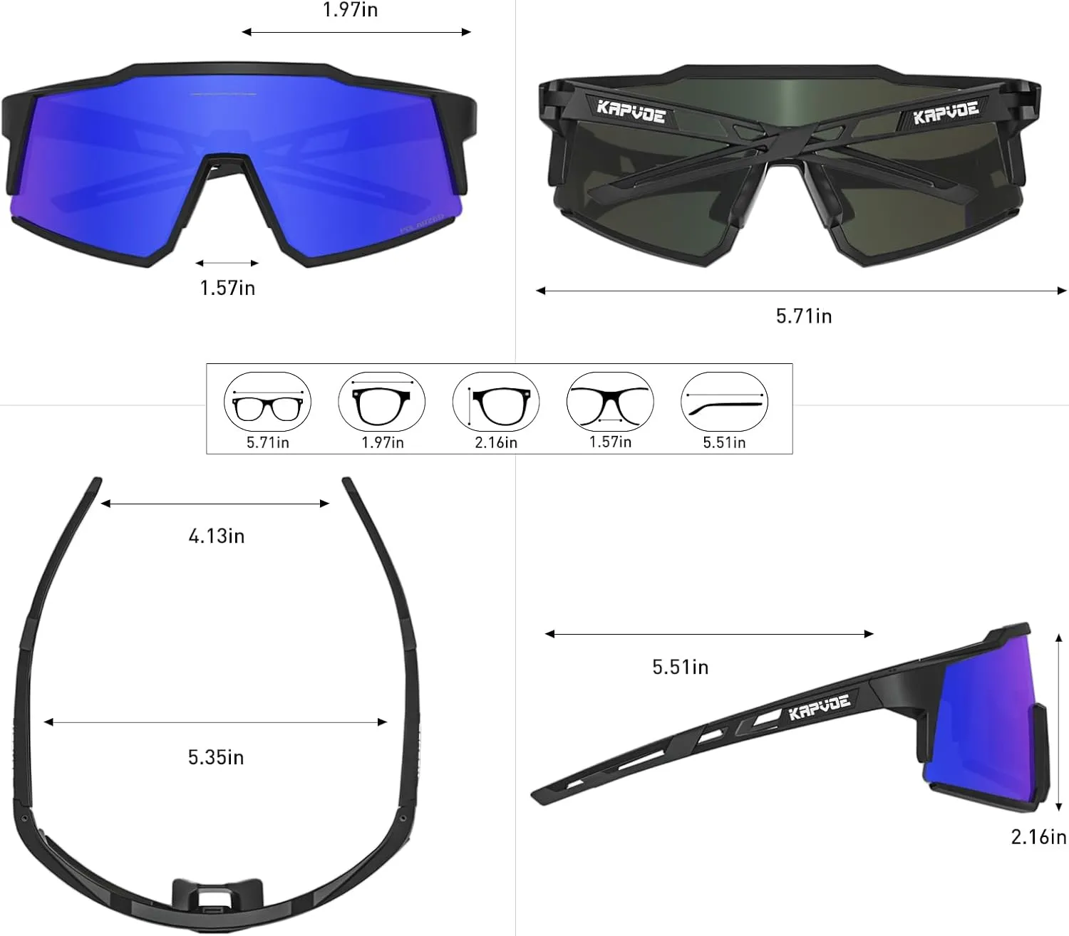 KAPVOE Polarized Glasses With 1 Lens Or 4 Lens UV Protection for Women Men Cycling Sunglasses Tr90 Frame Sports Bike K9022