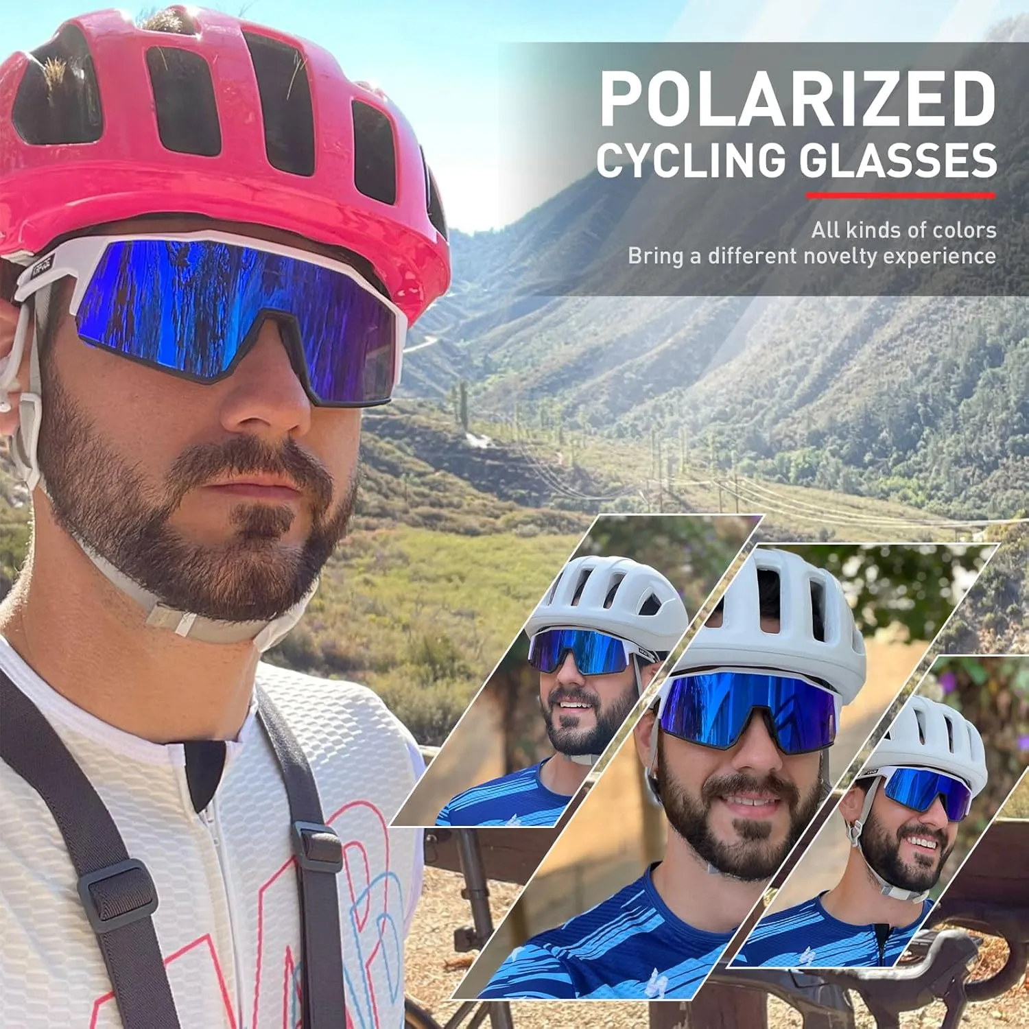 KAPVOE Polarized Glasses With 1 Lens Or 4 Lens UV Protection for Women Men Cycling Sunglasses Tr90 Frame Sports Bike K9022