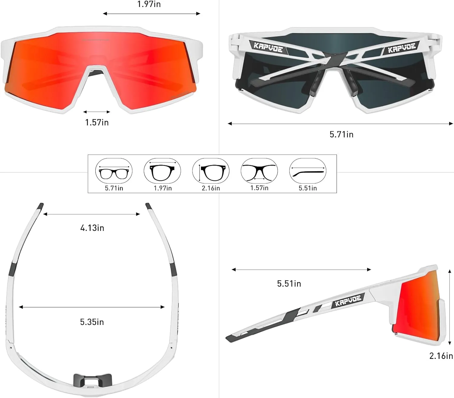 KAPVOE Polarized Glasses With 1 Lens Or 4 Lens UV Protection for Women Men Cycling Sunglasses Tr90 Frame Sports Bike K9022