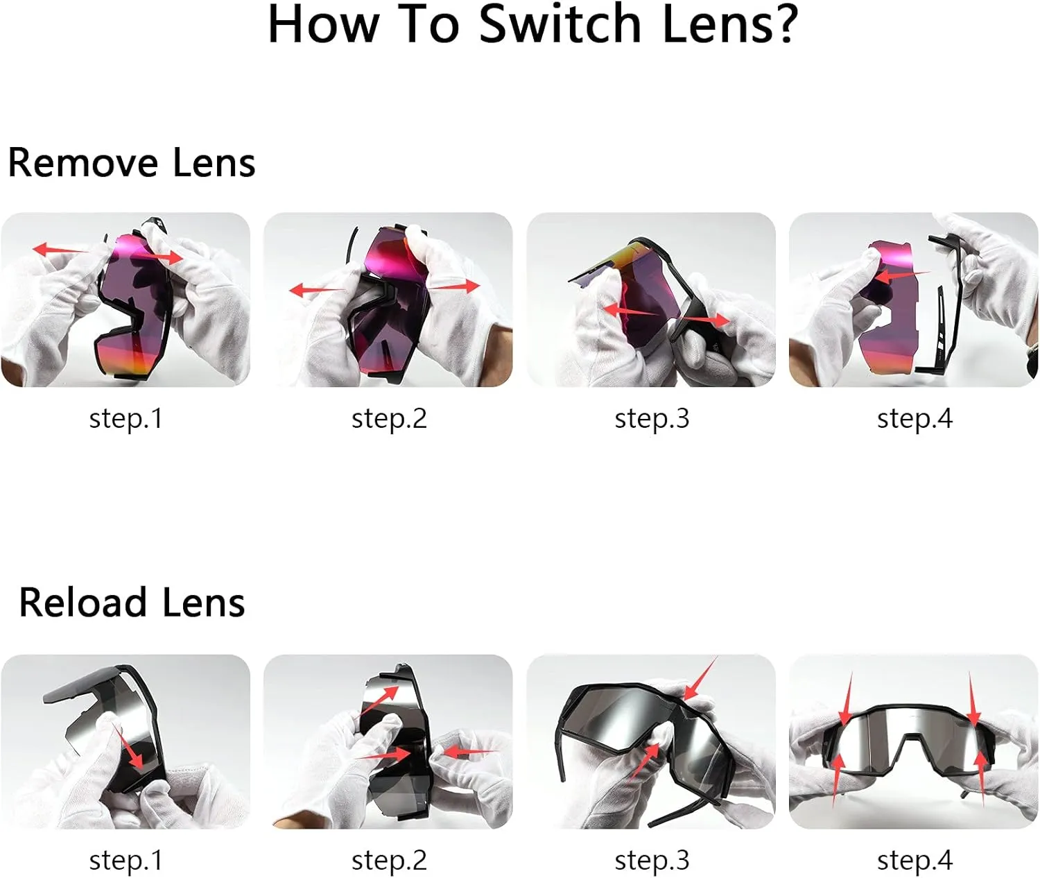 KAPVOE Polarized Glasses With 1 Lens Or 4 Lens UV Protection for Women Men Cycling Sunglasses Tr90 Frame Sports Bike K9022