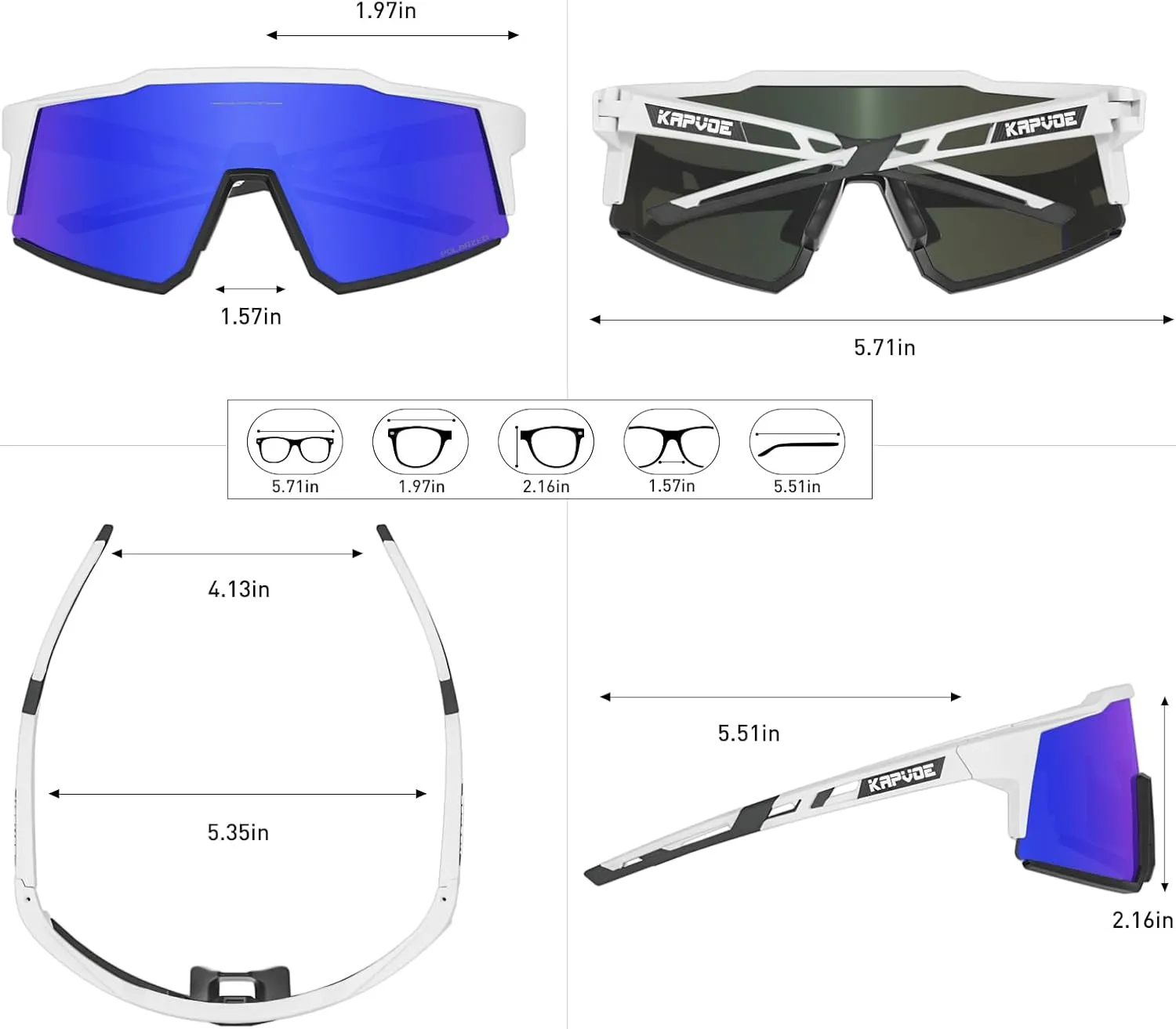 KAPVOE Polarized Glasses With 1 Lens Or 4 Lens UV Protection for Women Men Cycling Sunglasses Tr90 Frame Sports Bike K9022