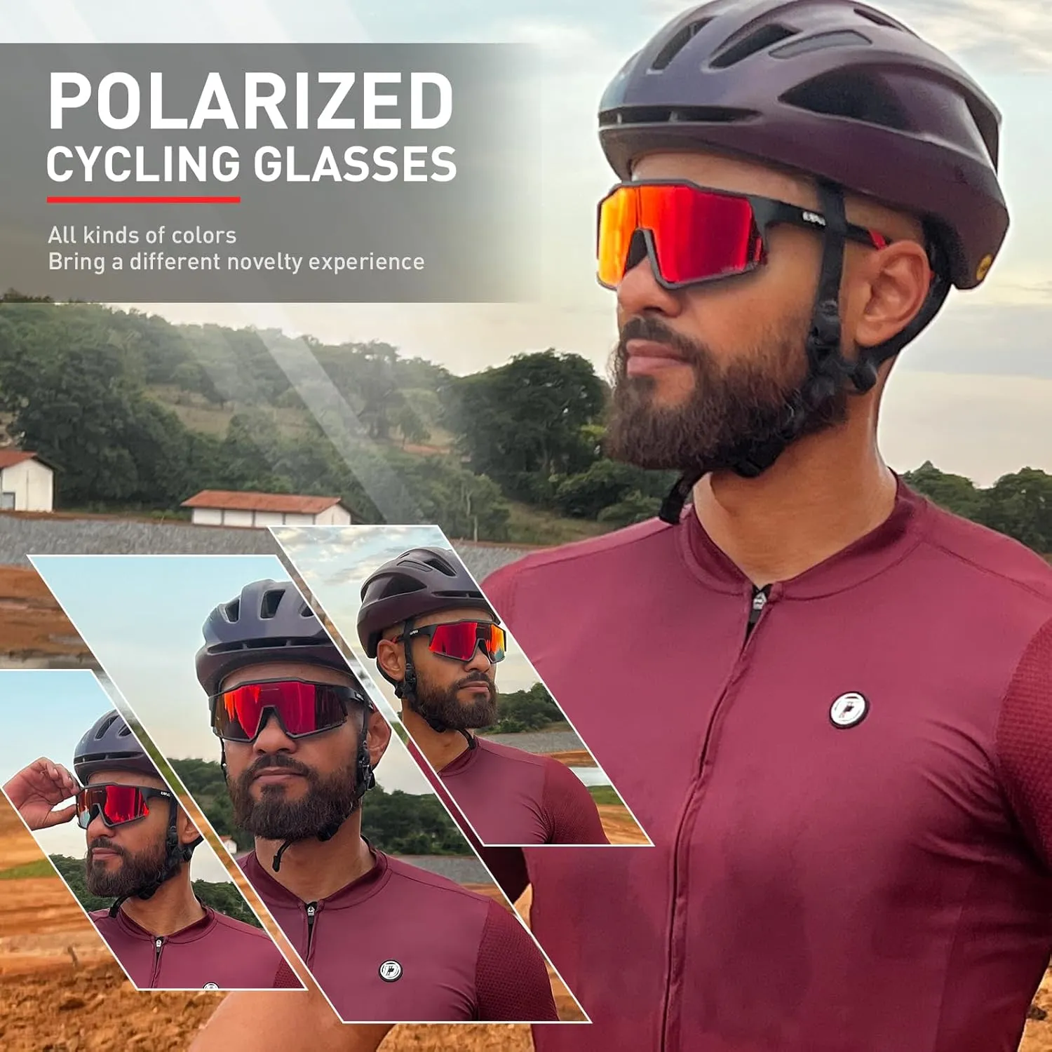 KAPVOE Polarized Glasses With 1 Lens Or 4 Lens UV Protection for Women Men Cycling Sunglasses Tr90 Frame Sports Bike K9022