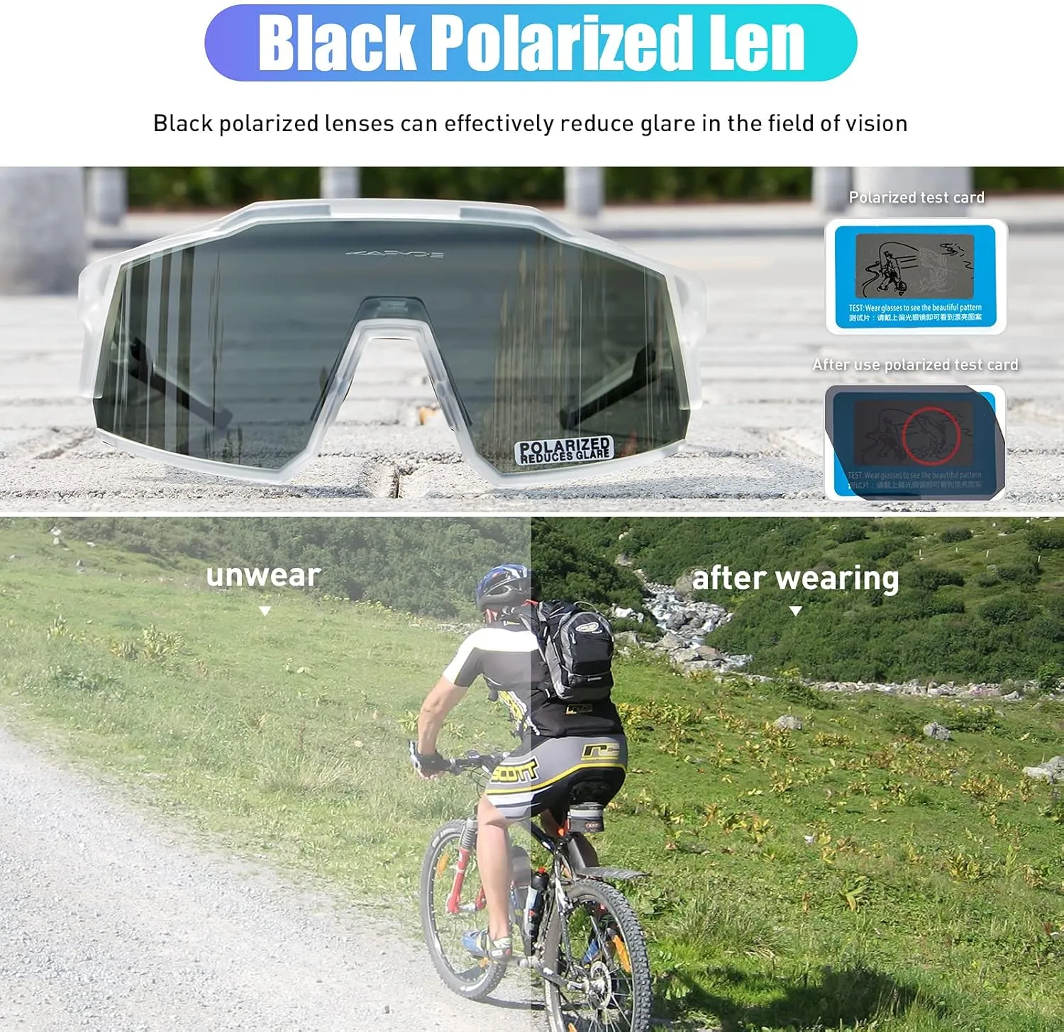 KAPVOE Polarized Glasses With 1 Lens Or 4 Lens UV Protection for Women Men Cycling Sunglasses Tr90 Frame Sports Bike K9022