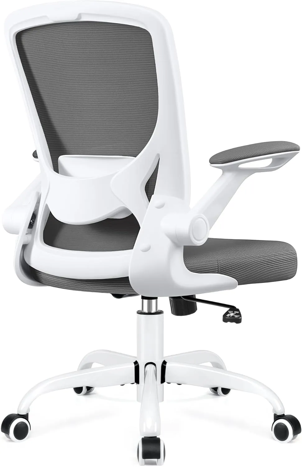 KERDOM Ergonomic Office Chair, Breathable Mesh Desk Chair, Lumbar Support Computer Chair with Wheels and Flip-up Arms, Swivel Task Chair, Adjustable Height Home Gaming Chair (DeepGray), 9060