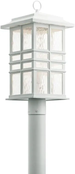 Kichler 49832WH Craftsman/Mission One Light Outdoor Post Mount from Beacon Square Collection in White Finish