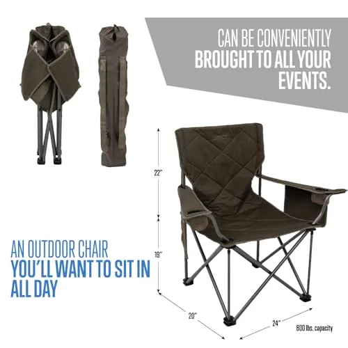 King Kong Camping Chairs for Adults with Mesh Cup Holders and Pockets
