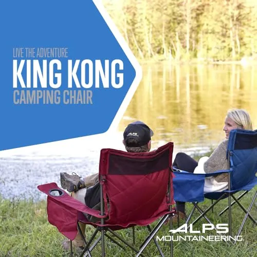 King Kong Camping Chairs for Adults with Mesh Cup Holders and Pockets