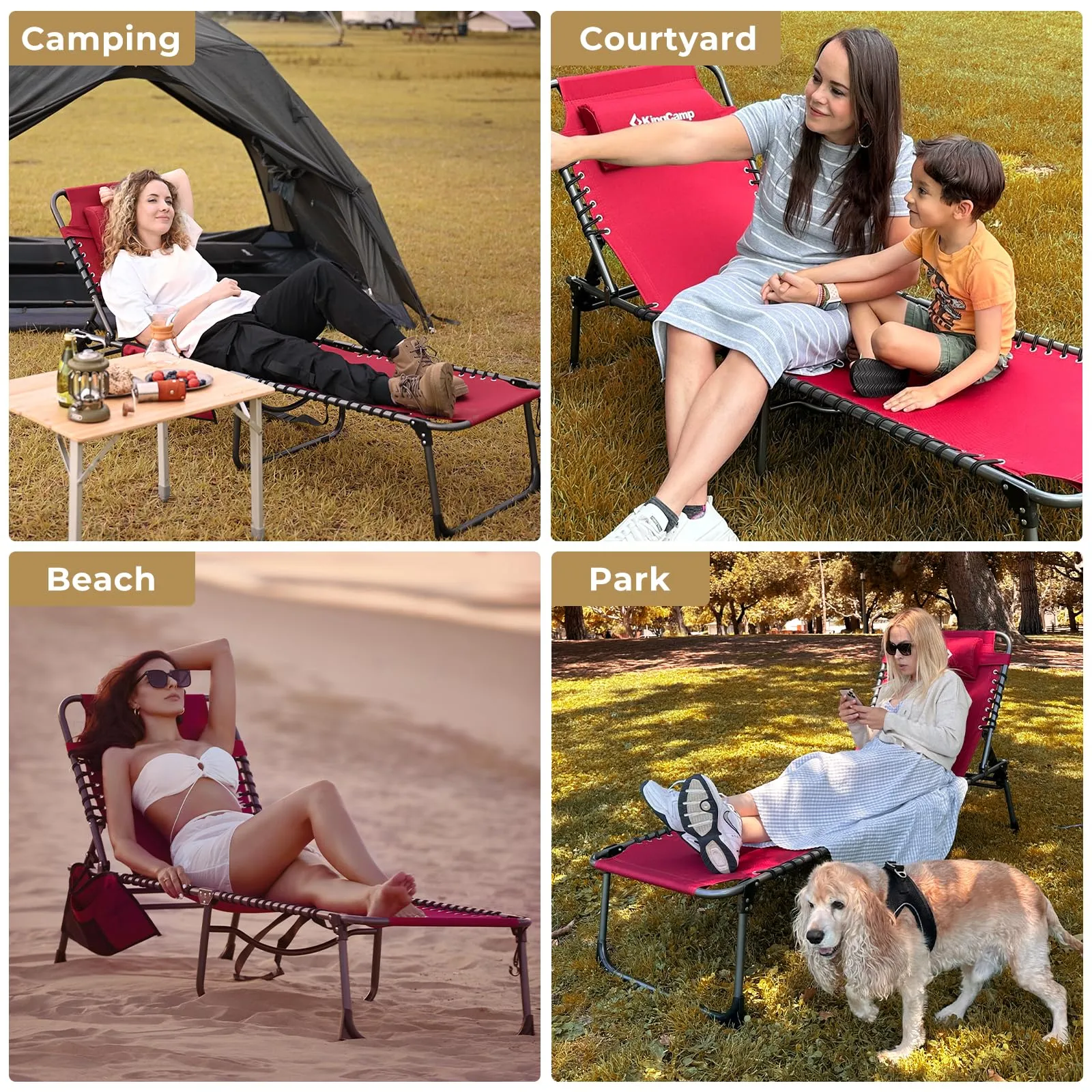 KingCamp BERLIN Outdoor Chaise Lounge Chair
