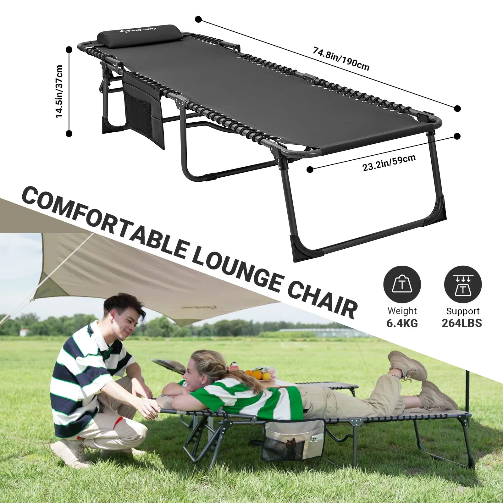 KingCamp BERLIN Outdoor Chaise Lounge Chair