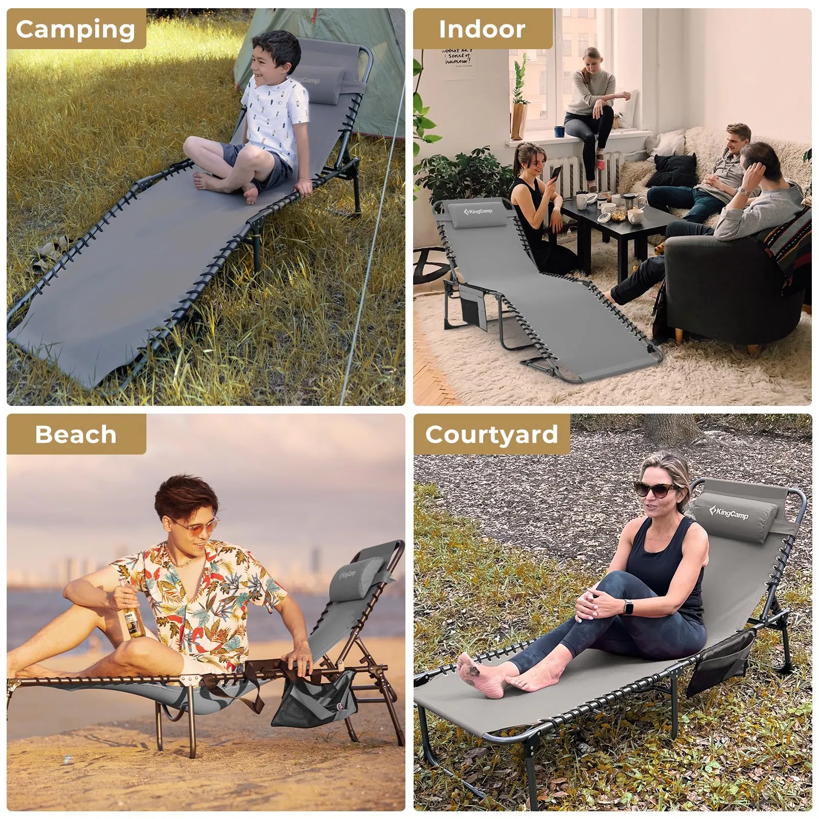 KingCamp BERLIN Outdoor Chaise Lounge Chair
