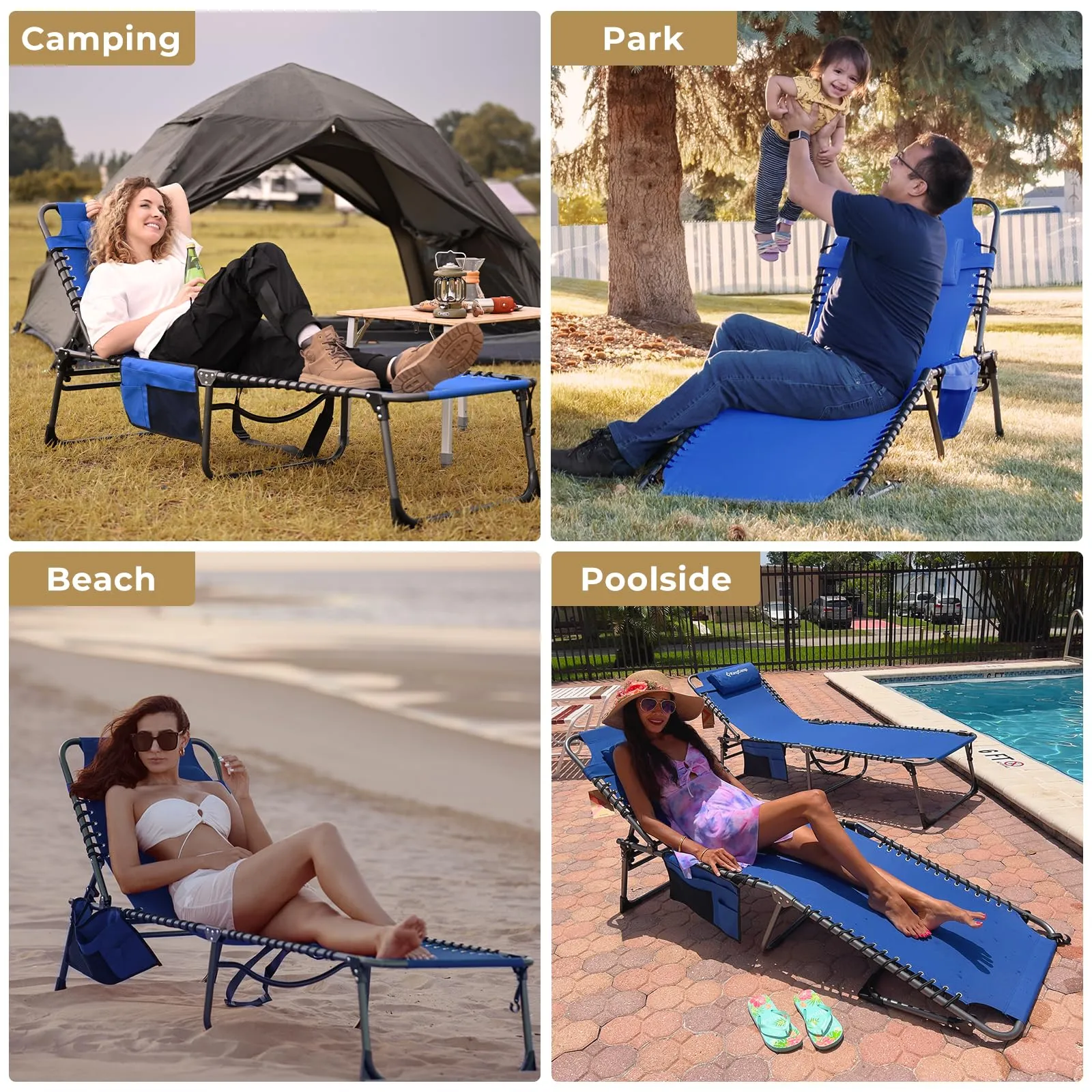 KingCamp BERLIN Outdoor Chaise Lounge Chair