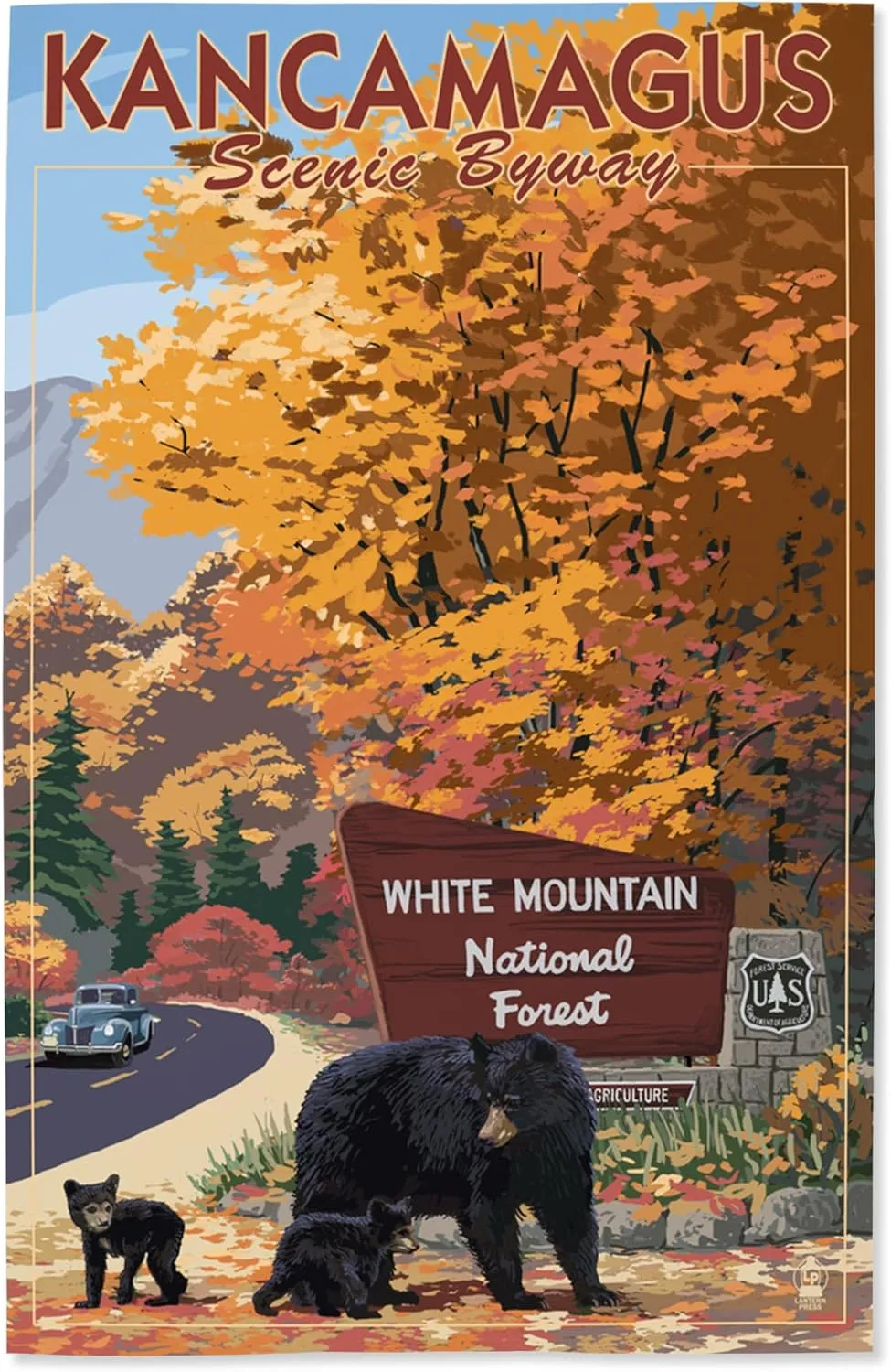 Lantern Press 16x24 Inch Giclee Art Print Wall Decor, White Mountain National Forest, New Hampshire, Kancamagus Scenic Byway