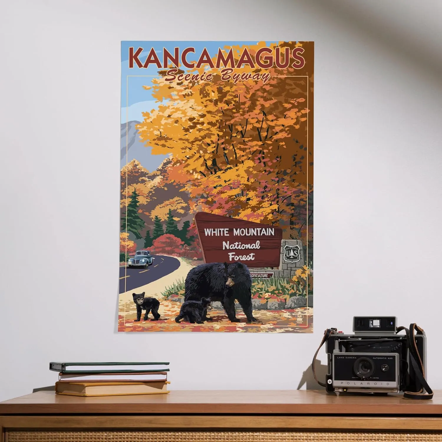 Lantern Press 16x24 Inch Giclee Art Print Wall Decor, White Mountain National Forest, New Hampshire, Kancamagus Scenic Byway