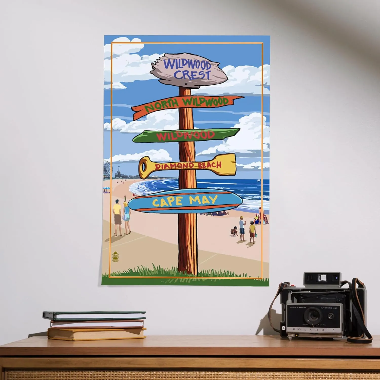 Lantern Press 16x24 Inch Giclee Art Print Wall Decor, Wildwood Crest, New Jersey, Destinations Sign
