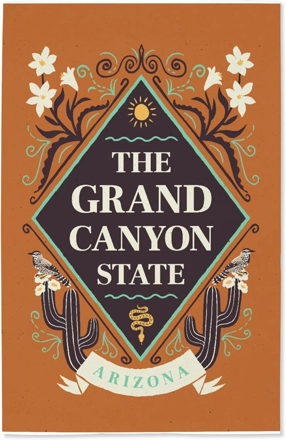 Lantern Press 16x24 Inch Giclee Print, Arizona, State Motto Crest, State Series