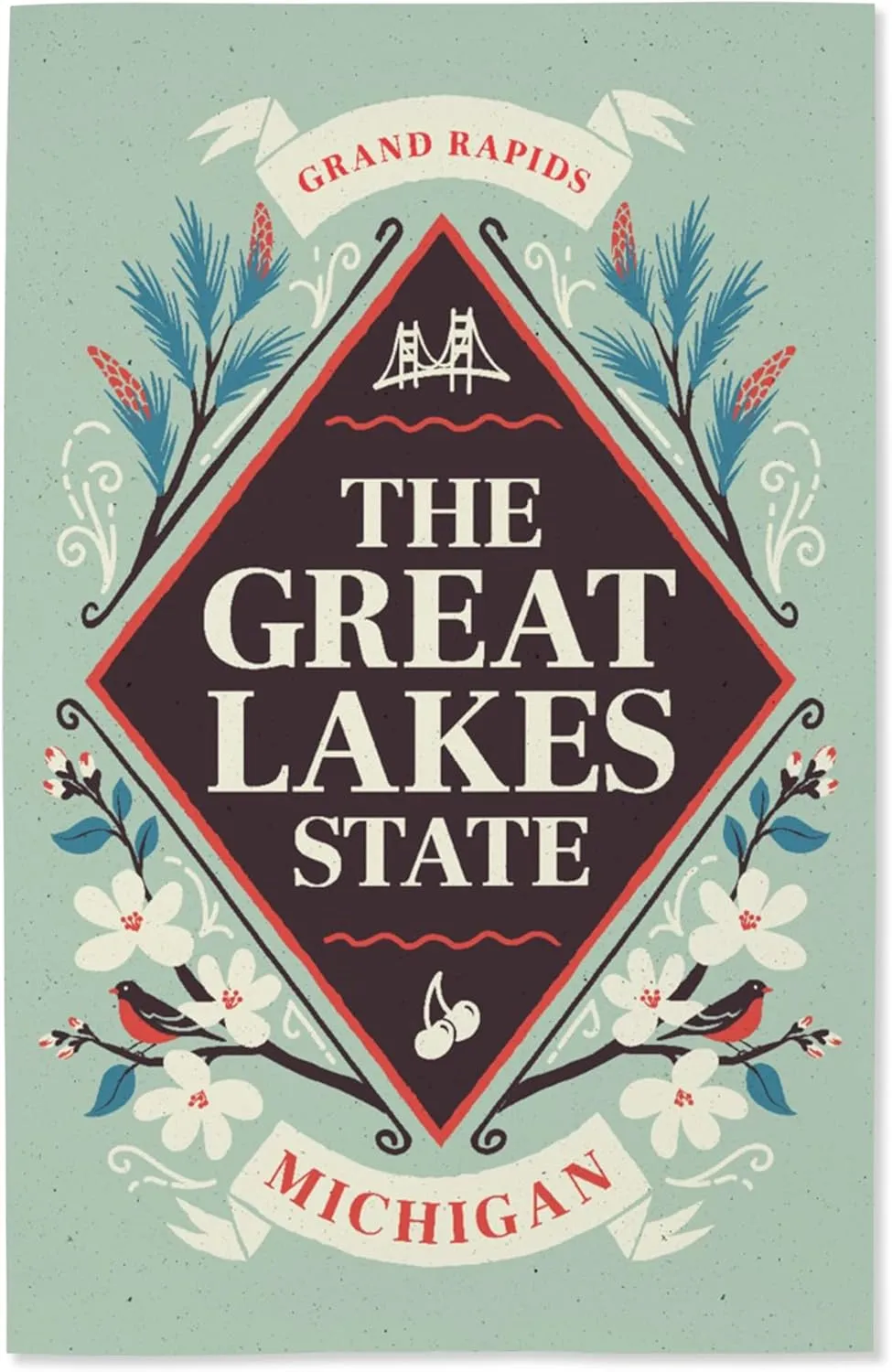 Lantern Press 16x24 Inch Giclee Print, Grand Rapids, Michigan, State Motto Crest, State Series