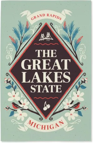 Lantern Press 16x24 Inch Giclee Print, Grand Rapids, Michigan, State Motto Crest, State Series