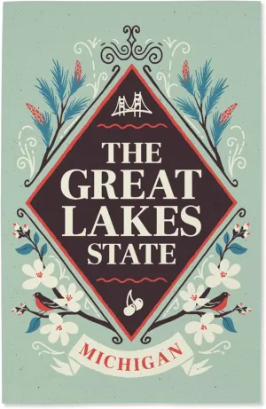 Lantern Press 16x24 Inch Giclee Print, Michigan, State Motto Crest, State Series