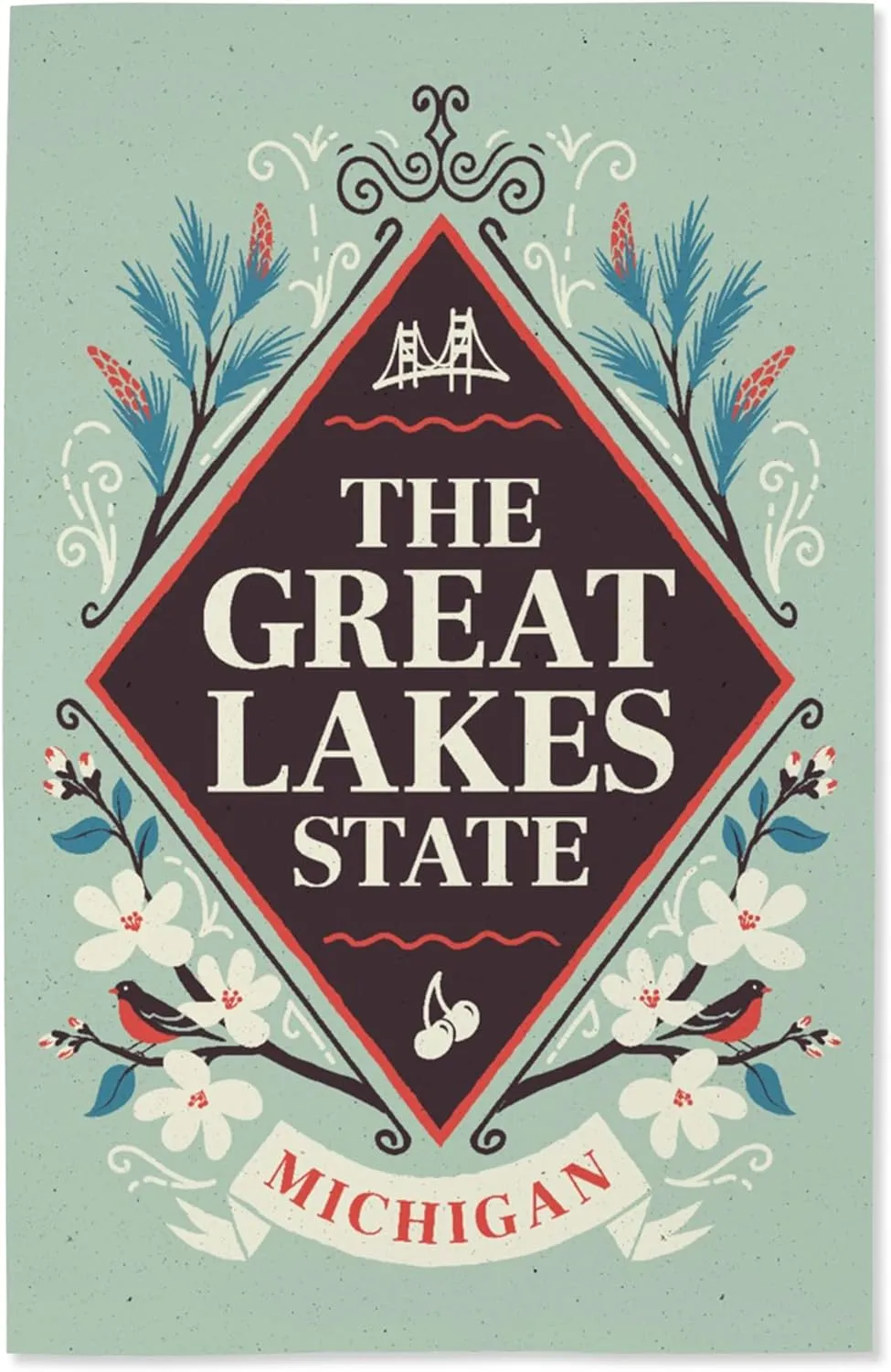 Lantern Press 16x24 Inch Giclee Print, Michigan, State Motto Crest, State Series