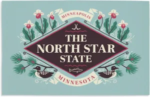 Lantern Press 16x24 Inch Giclee Print, Minneapolis, Minnesota, State Motto Crest, State Series,
