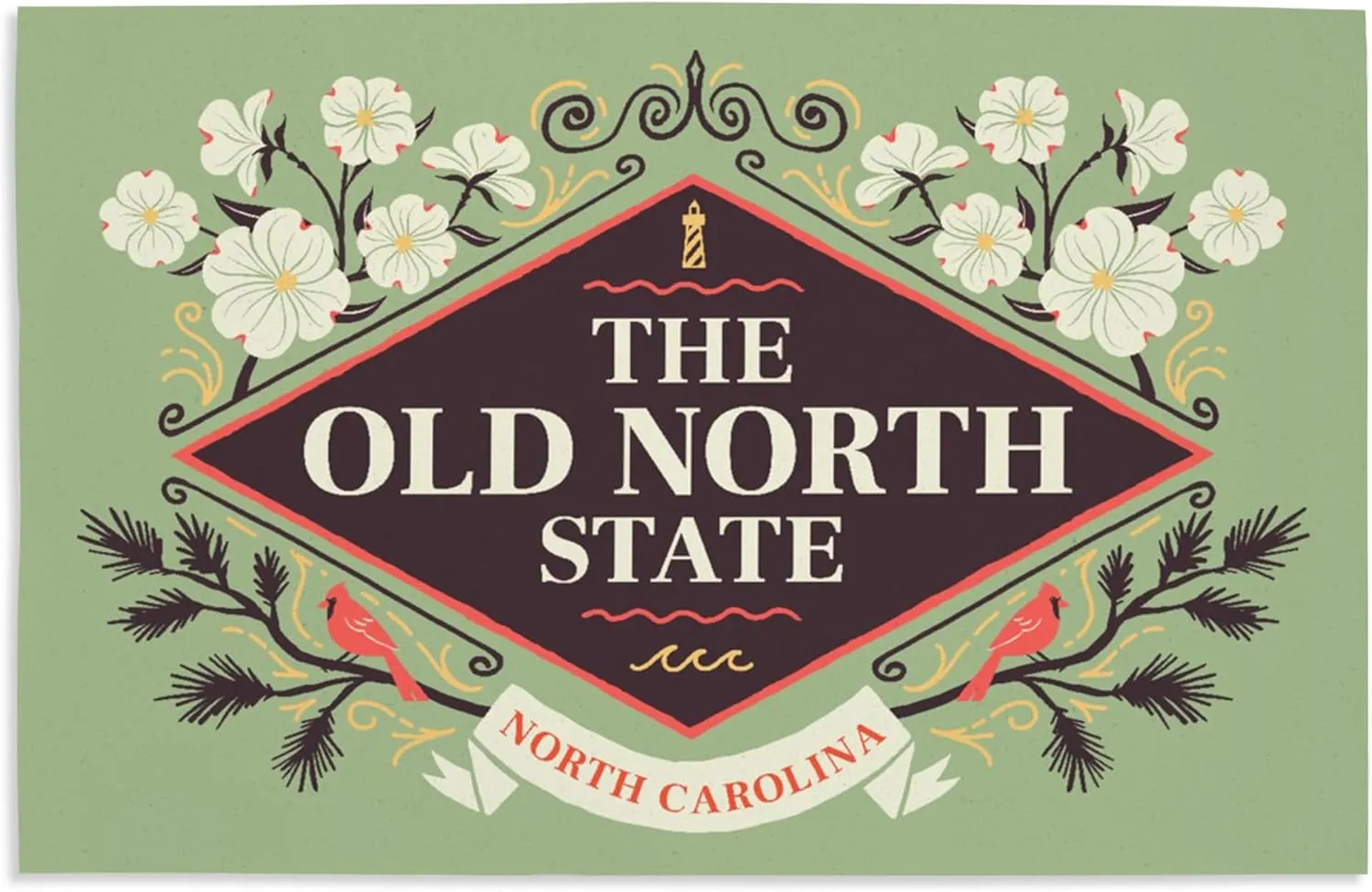 Lantern Press 16x24 Inch Giclee Print, North Carolina, State Motto Crest, State Series