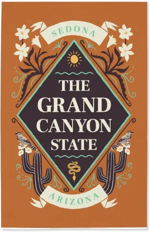 Lantern Press 16x24 Inch Giclee Print, Sedona, Arizona, State Motto Crest, State Series
