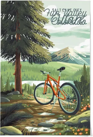 Lantern Press 36x54 Inch Giclee Art Print Wall Decor, Fun Valley, Colorado, Off To Wander, Cycling with Mountains