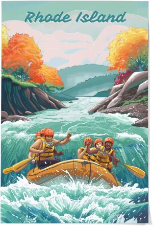 Lantern Press 36x54 Inch Giclee Print, Rhode Island, Seek Adventure, River Rafting, Fall Colors