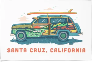 Lantern Press 36x54 Inch Giclee Print, Santa Cruz, California, Woody sans Palm Tree, White