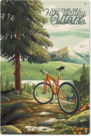 Lantern Press 6x9 Inch Wood Sign, Ready to Hang Wall Decor, Fun Valley, Colorado, Off To Wander, Cycling with Mountains