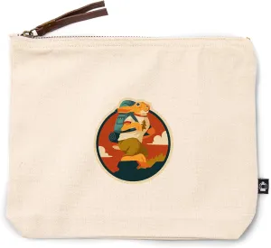 Lantern Press Animal Activities Series, Hiking Hare, 100% Cotton Zipper Pouch, Travel Accessory, Go Bag