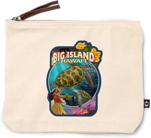 Lantern Press Big Island, Hawaii, Big Island Montage, 100% Cotton Zipper Pouch, Travel Accessory, Go Bag