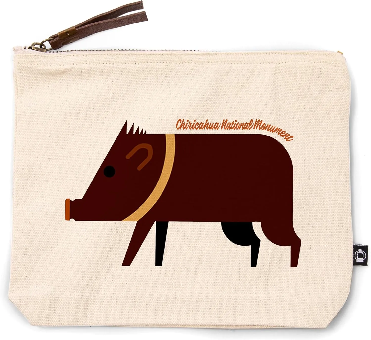 Lantern Press Chiricahua National Monument, Arizona, Javelina, Geometric, 100% Cotton Zipper Pouch, Travel Accessory, Go Bag