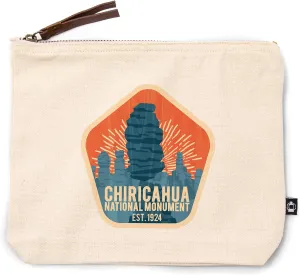 Lantern Press Chiricahua National Monument, Arizona, Vintage Vector, Pentagon, 100% Cotton Zipper Pouch, Travel Accessory, Go Bag