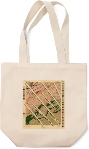 Lantern Press Geological Survey of Tennessee and North Carolina, Panoramic Map (100% Cotton Canvas Reusable Tote Bag)