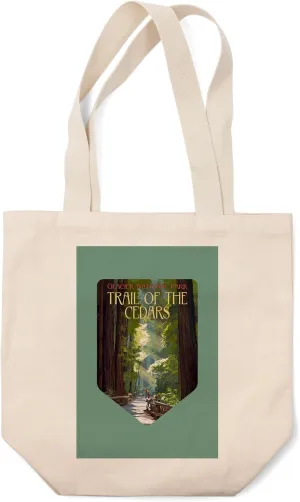 Lantern Press Glacier National Park, Montana, Trail of The Cedars, (100% Cotton Canvas Reusable Tote Bag)