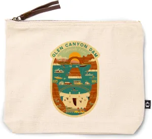 Lantern Press Glen Canyon Dam, Colorado River, Geometric, 100% Cotton Zipper Pouch, Travel Accessory, Go Bag